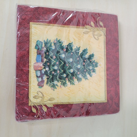DesignWare Christmas Tree Luncheon Napkins 16 Ct Holiday Party Decor Sealed - Picture 1 of 6
